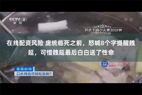 在线配资风险 庞统临死之前，怒喊8个字提醒魏延，可惜魏延最后白白送了性命