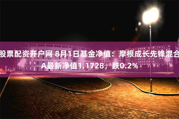 股票配资开户网 8月1日基金净值：摩根成长先锋混合A最新净值1.1728，跌0.2%