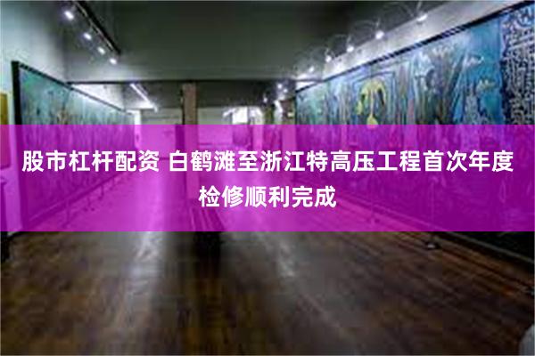 股市杠杆配资 白鹤滩至浙江特高压工程首次年度检修顺利完成