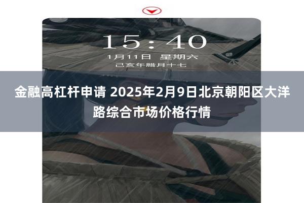 金融高杠杆申请 2025年2月9日北京朝阳区大洋路综合市场价格行情